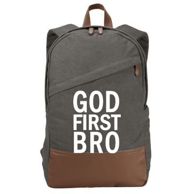 God First Bro Christian Cotton Canvas Backpack