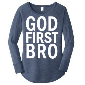 God First Bro Christian Women's Perfect Tri Tunic Long Sleeve Shirt