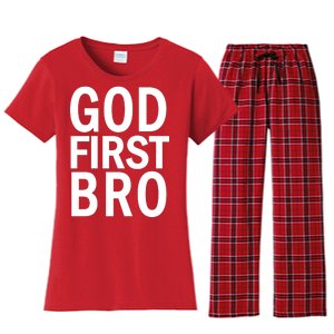 God First Bro Christian Women's Flannel Pajama Set