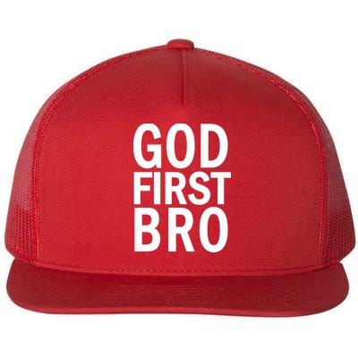 God First Bro Christian Flat Bill Trucker Hat