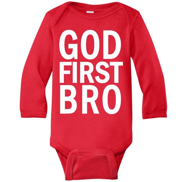 God First Bro Christian Baby Long Sleeve Bodysuit