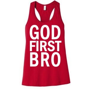 God First Bro Christian Women's Racerback Tank