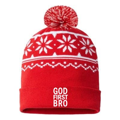 God First Bro Christian USA-Made Snowflake Beanie