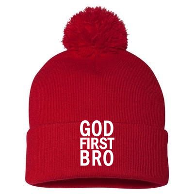 God First Bro Christian Pom Pom 12in Knit Beanie