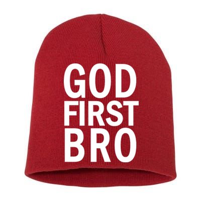 God First Bro Christian Short Acrylic Beanie