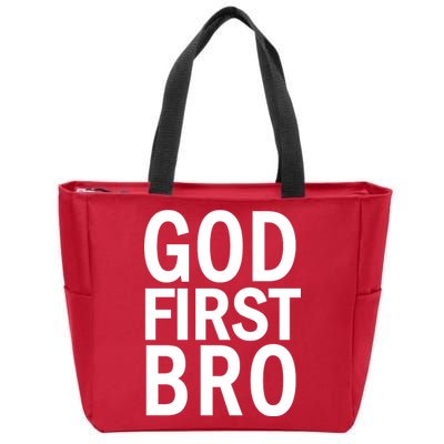 God First Bro Christian Zip Tote Bag