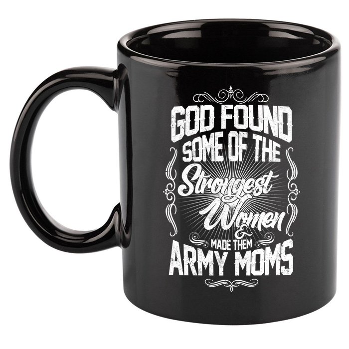 God Found Strong Army Moms 11oz C Handle Ceramic Mug