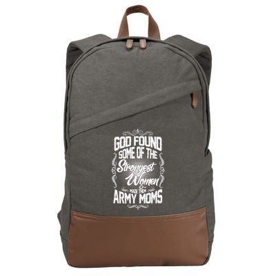 God Found Strong Army Moms Cotton Canvas Backpack