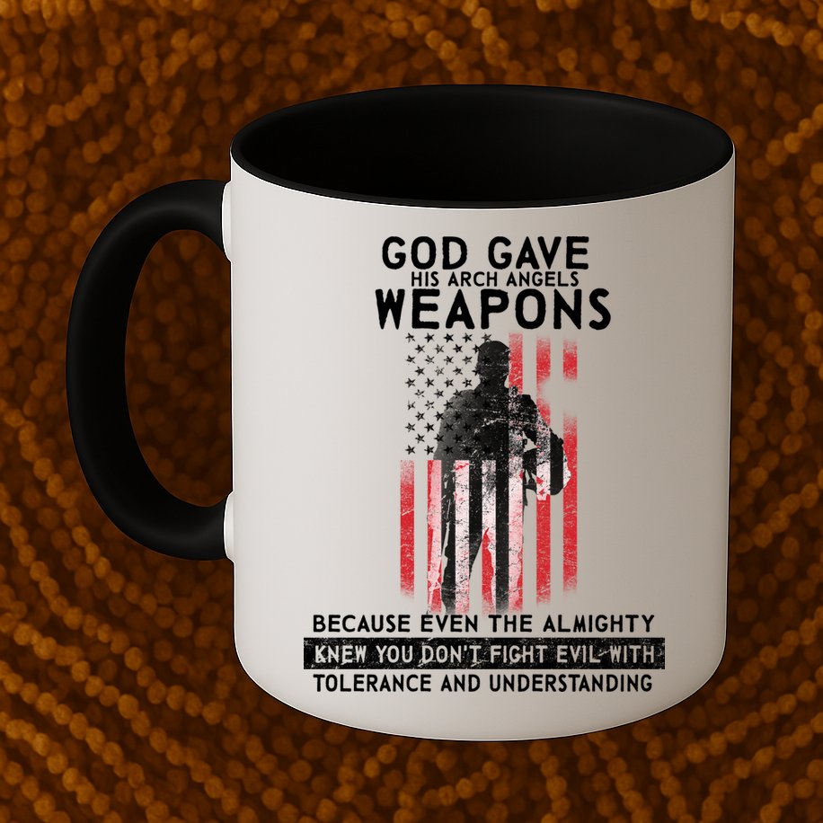 God Gave Weapons To Fight Evil Mug