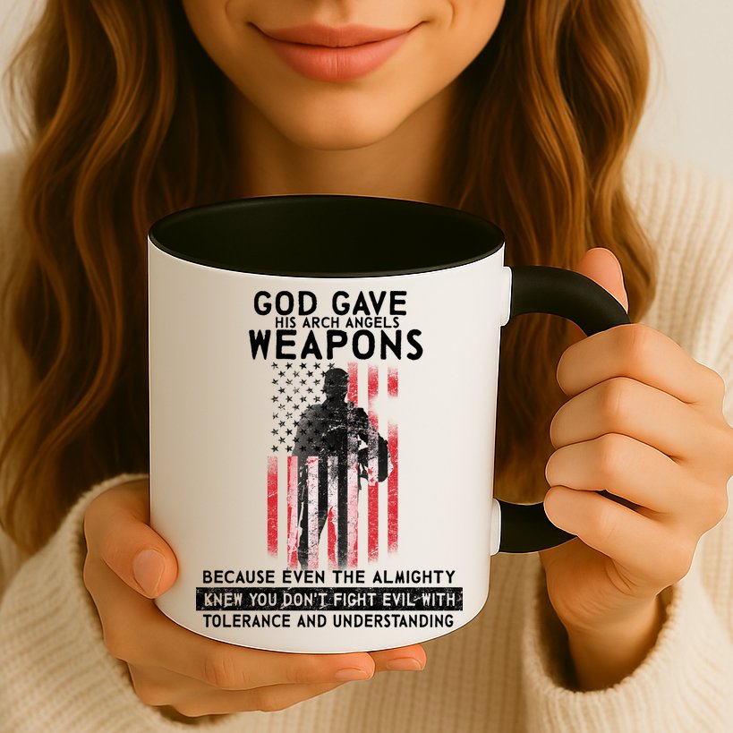 God Gave Weapons To Fight Evil Mug