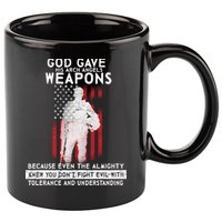 God Gave Weapons To Fight Evil 11oz C Handle Ceramic Mug
