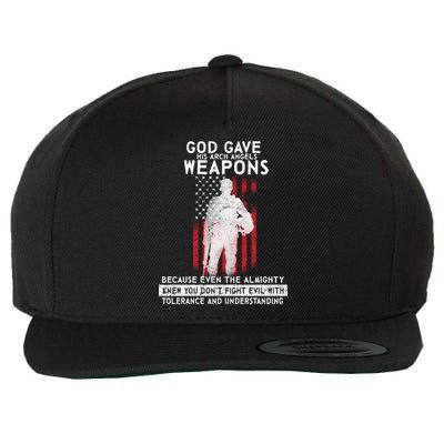 God Gave Weapons To Fight Evil Wool Snapback Cap