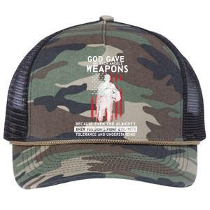 God Gave Weapons To Fight Evil Retro Rope Trucker Hat Cap