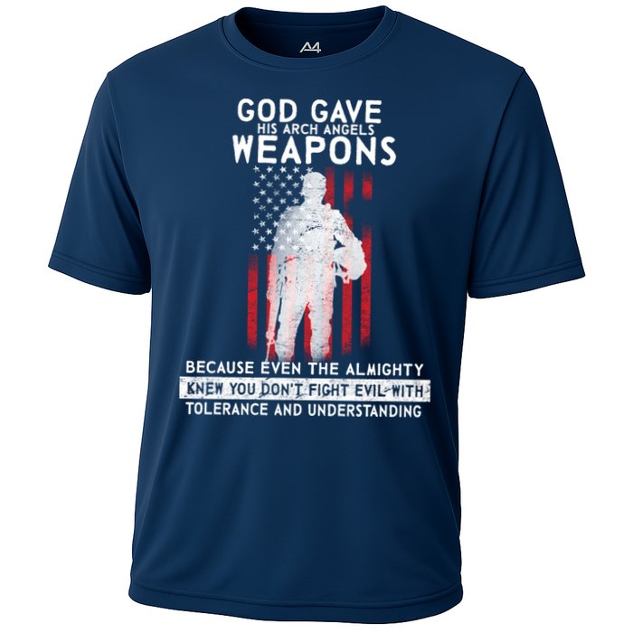 God Gave Weapons To Fight Evil Cooling Performance Crew T-Shirt