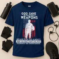 God Gave Weapons To Fight Evil Cooling Performance Crew T-Shirt