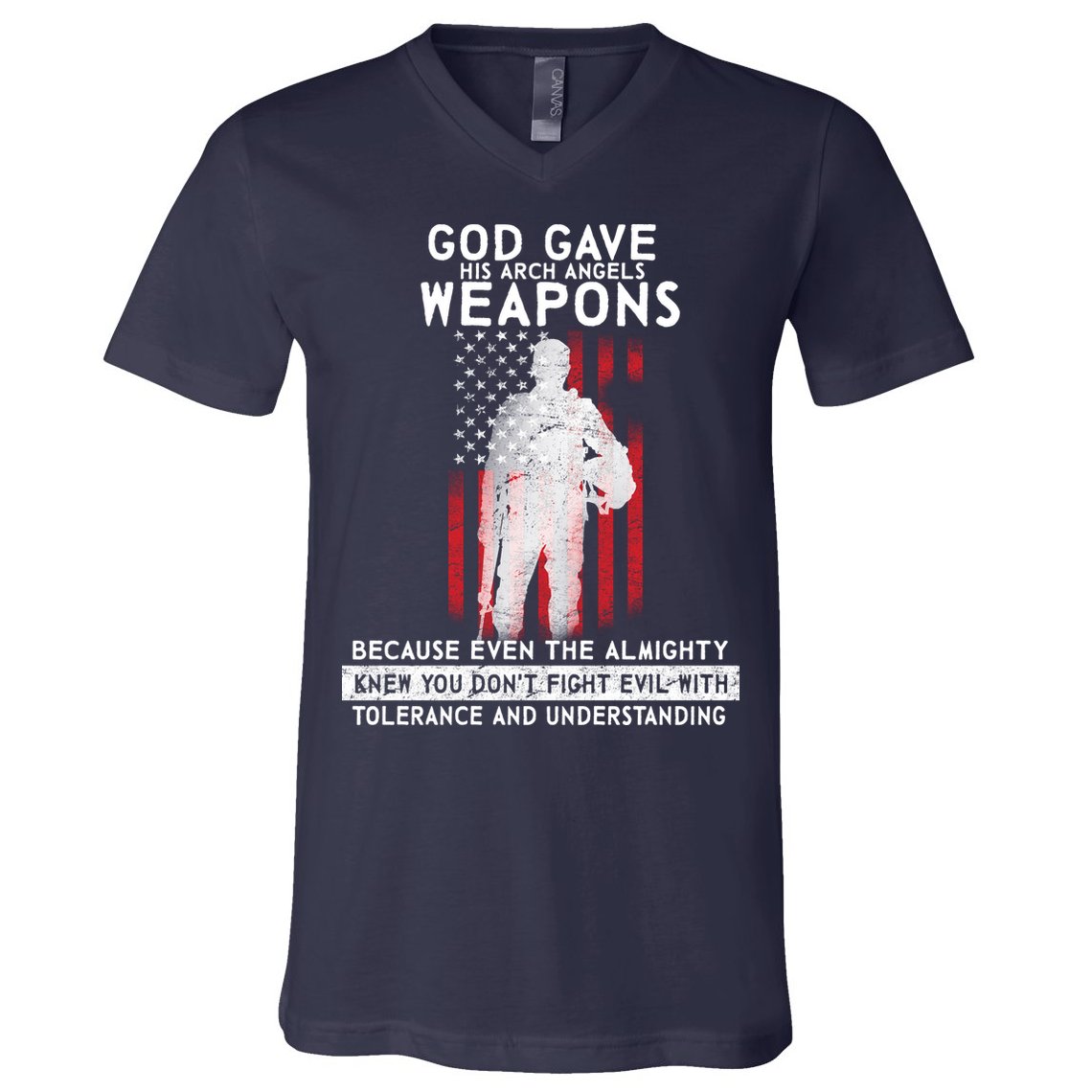 God Gave Weapons To Fight Evil V-Neck T-Shirt