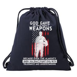 God Gave Weapons To Fight Evil Drawstring Bag