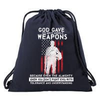 God Gave Weapons To Fight Evil Drawstring Bag