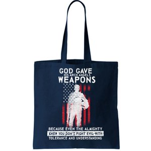 God Gave Weapons To Fight Evil Tote Bag