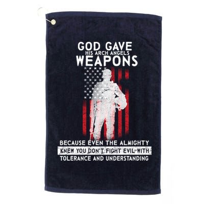 God Gave Weapons To Fight Evil Golf Towel