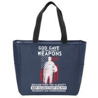 God Gave Weapons To Fight Evil Zip Tote Bag