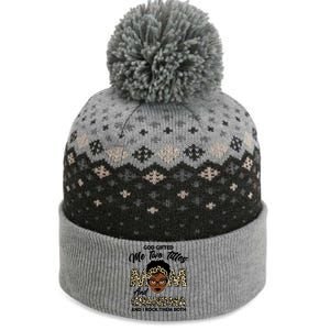 God Gifted Me Two Titles Mom and Grandma Leopard Style The Baniff Cuffed Pom Beanie