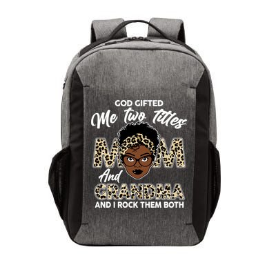 God Gifted Me Two Titles Mom and Grandma Leopard Style Vector Backpack