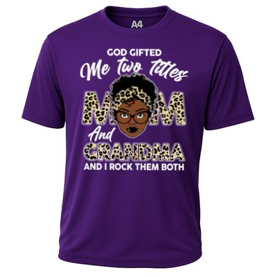 God Gifted Me Two Titles Mom and Grandma Leopard Style Performance Shirt
