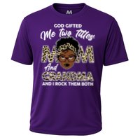 God Gifted Me Two Titles Mom and Grandma Leopard Style Cooling Performance Crew T-Shirt