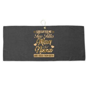 God Gifted Me Two Titles Mom and Nana Large Microfiber Waffle Golf Towel