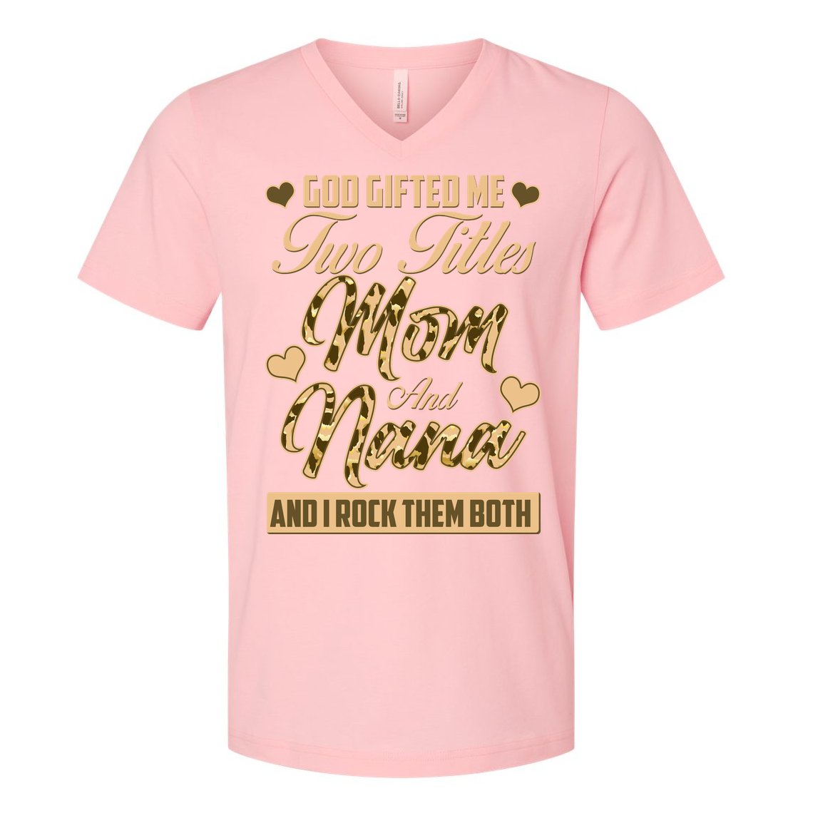 God Gifted Me Two Titles Mom and Nana V-Neck T-Shirt