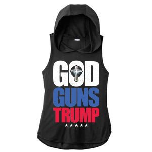 God Guns & Donald Trump Ladies PosiCharge Tri-Blend Wicking Draft Hoodie Tank