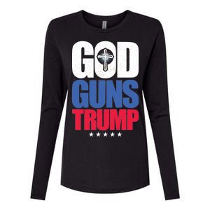 God Guns & Donald Trump Womens Cotton Relaxed Long Sleeve T-Shirt