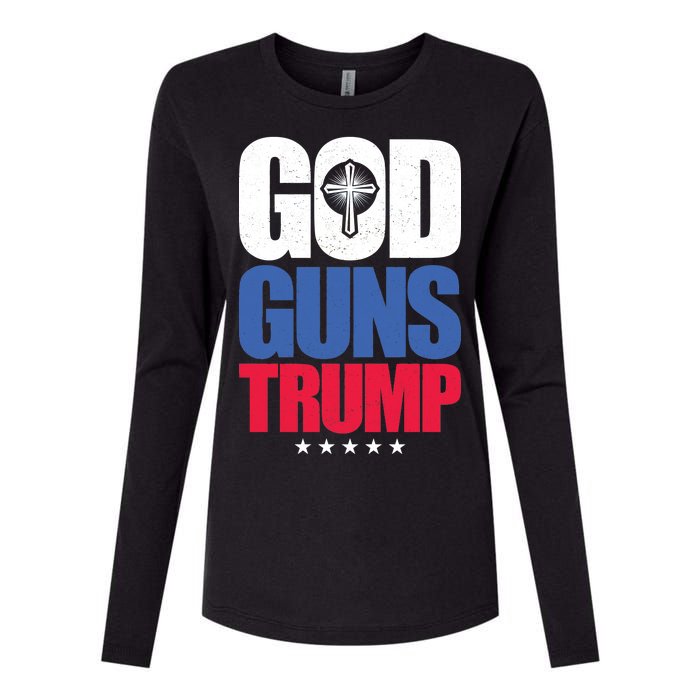 God Guns & Donald Trump Womens Cotton Relaxed Long Sleeve T-Shirt