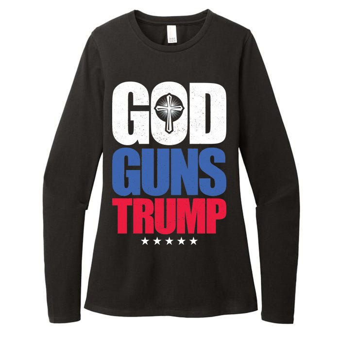 God Guns & Donald Trump Womens CVC Long Sleeve Shirt