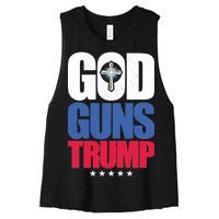 God Guns & Donald Trump Women's Racerback Cropped Tank