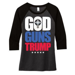 God Guns & Donald Trump Women's Tri-Blend 3/4-Sleeve Raglan Shirt