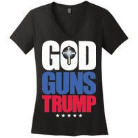 God Guns & Donald Trump Women's V-Neck T-Shirt