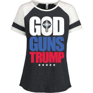 God Guns & Donald Trump Enza Ladies Jersey Colorblock Tee