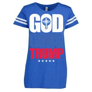 God Guns & Donald Trump Enza Ladies Jersey Football T-Shirt