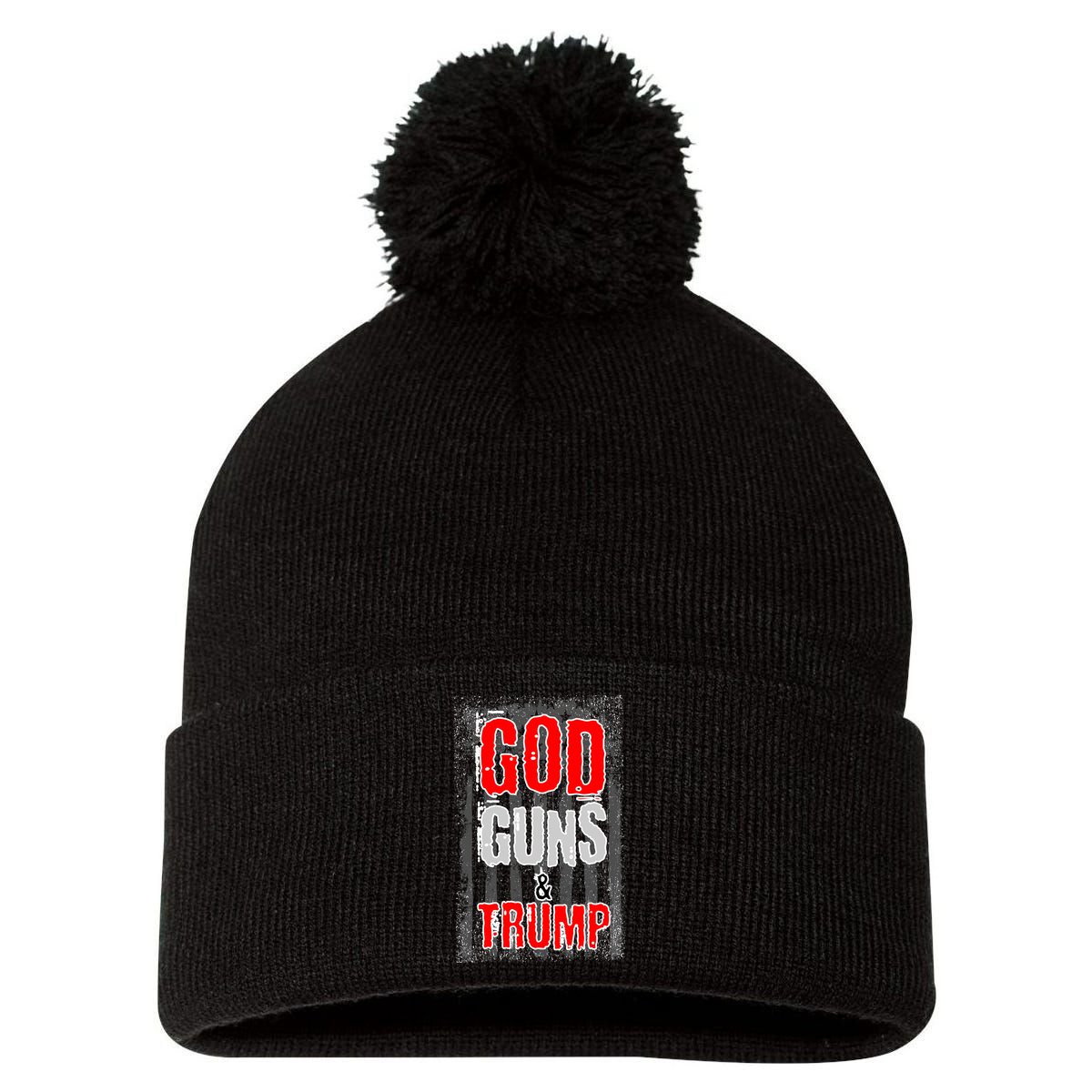 God Guns & Trump Pom Pom 12in Knit Beanie
