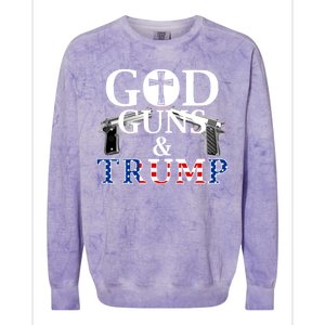 God Guns & Trump Donald President of the United States Colorblast Crewneck Sweatshirt