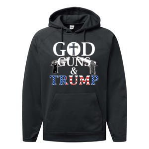 God Guns & Trump Donald President of the United States Performance Fleece Hoodie