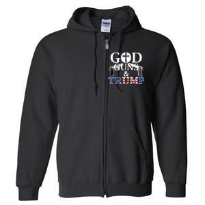 God Guns & Trump Donald President of the United States Full Zip Hoodie