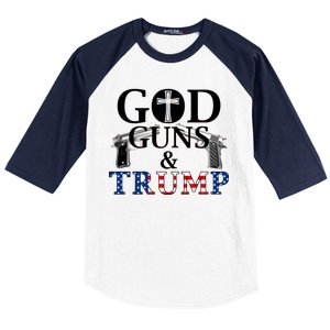 God Guns & Trump Donald President of the United States Baseball Sleeve Shirt