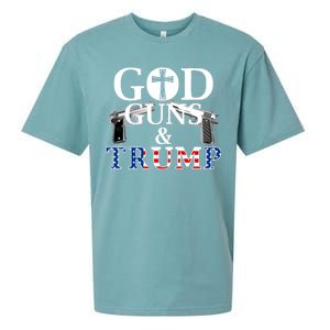 God Guns & Trump Donald President of the United States Sueded Cloud Jersey T-Shirt