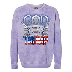 God Guns And Donald Trump Colorblast Crewneck Sweatshirt