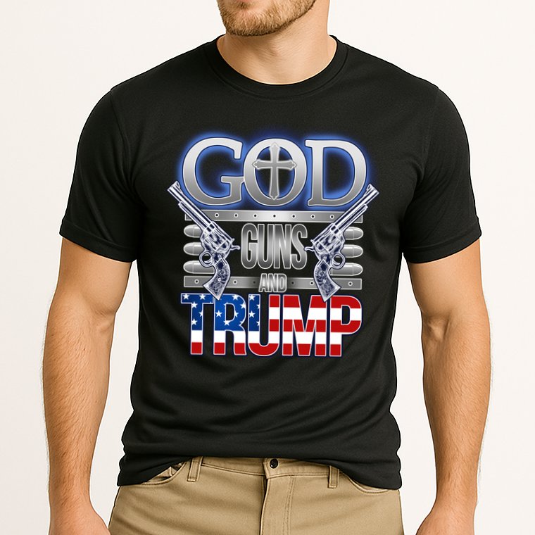 God Guns And Donald Trump Cooling Performance Crew T-Shirt