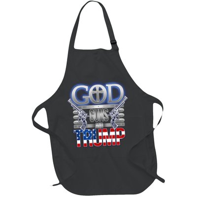God Guns And Donald Trump Full-Length Apron With Pockets