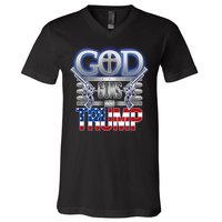 God Guns And Donald Trump V-Neck T-Shirt